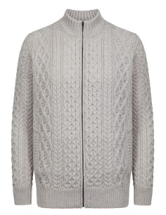 Cardigan In Lana Irlandese Con Cerniera - Cappotto Caldo E Tradizionale - Foto 10